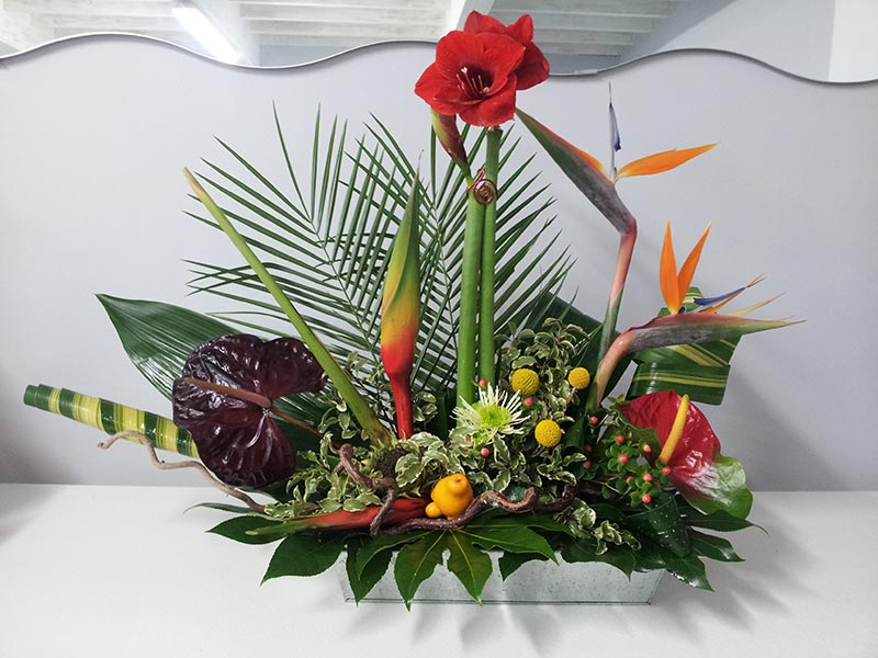 composition-florale-exotique-oiseau-du-paradis-strelizia-amarilys-anthurium-