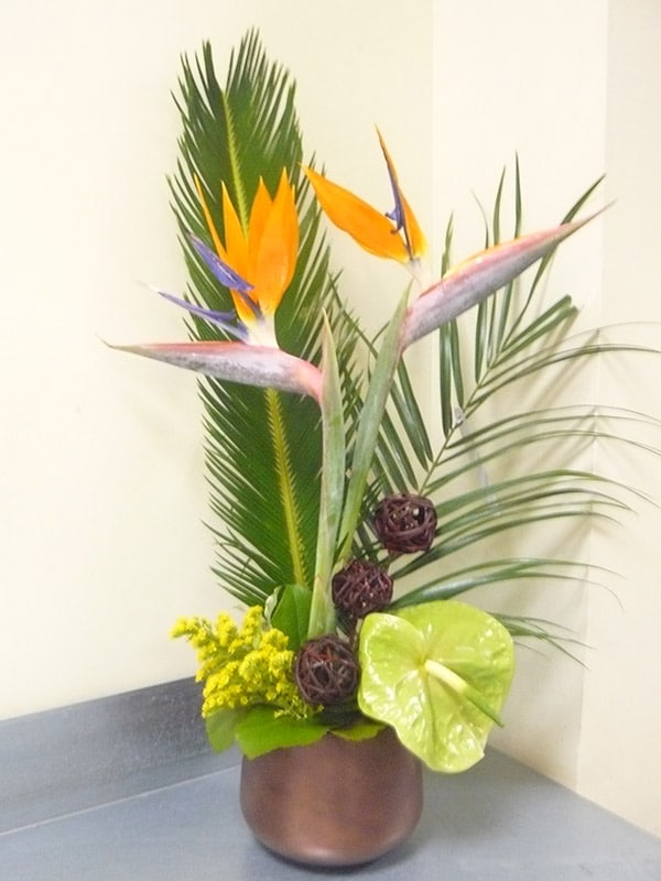composition-florale-exotique-oiseau-du-paradis-strelizia-anthurium-solidago