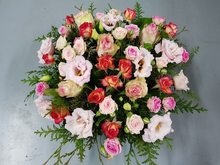 coussin rose lisianthus
